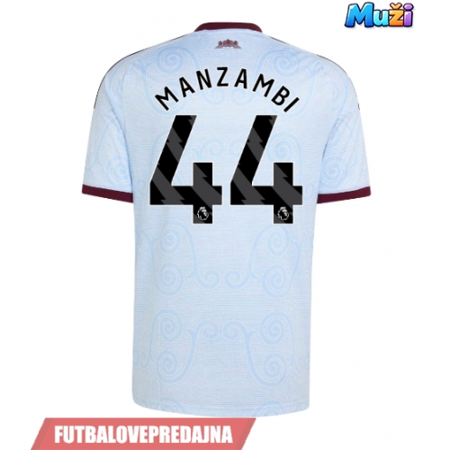 Lacne Muži Futbalové dres Aston Villa Johan Manzambi #44 2026-27 Krátky Rukáv - Tretina